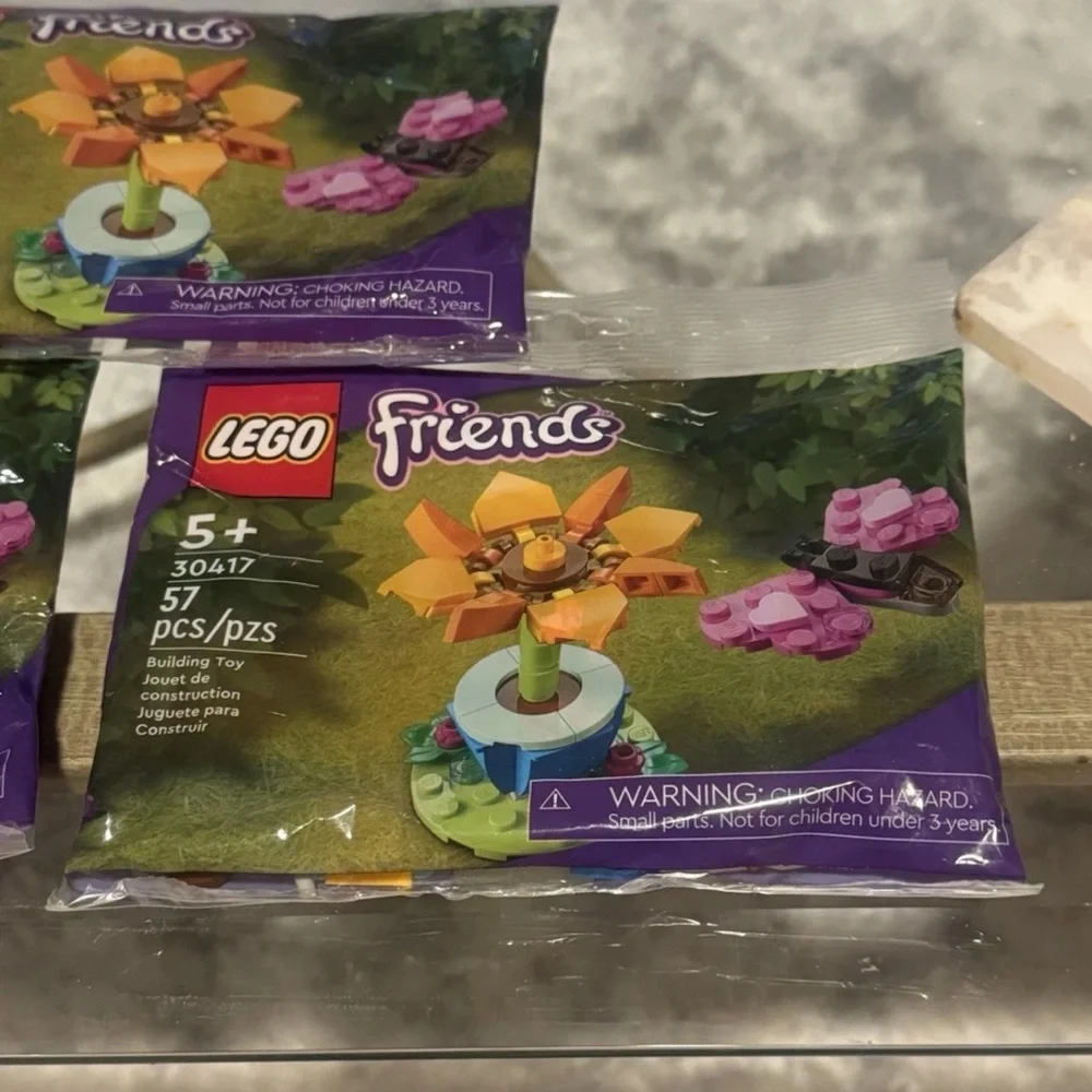 3 x Sets LEGO Friends Orange Flower Building Set (Orange) with Butterfly polybag